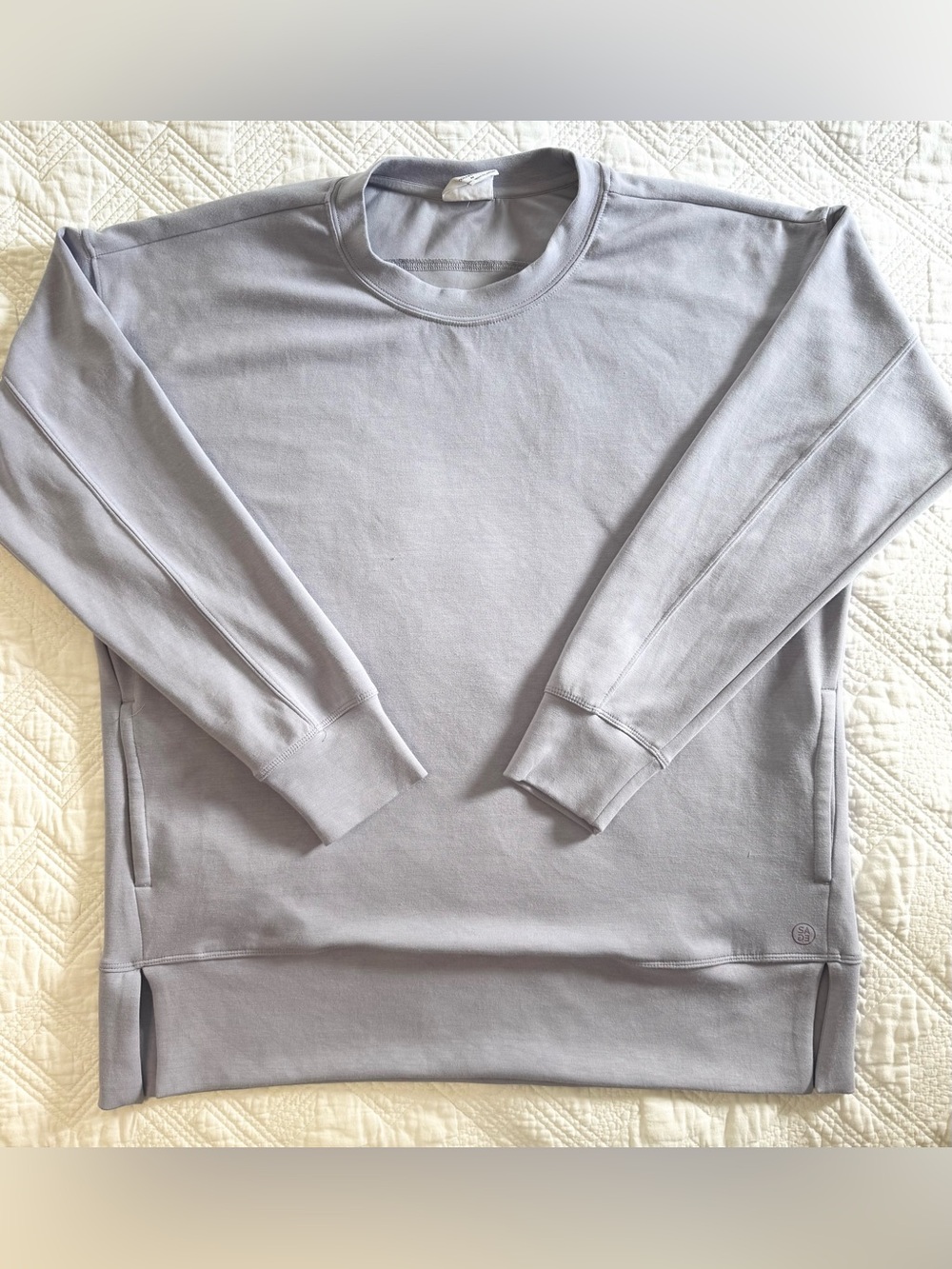 Sage Collective Purple Crew Neck Scuba Sweatshirt with Pockets Size Medium